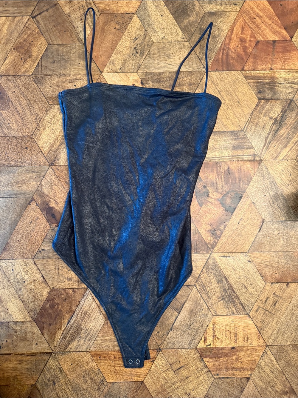 Girls Black Shimmery One-Piece Bodysuit - Unbranded